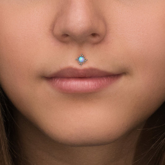Opal Lip Piercing Titanium Implant Grade - TitaniumFashion