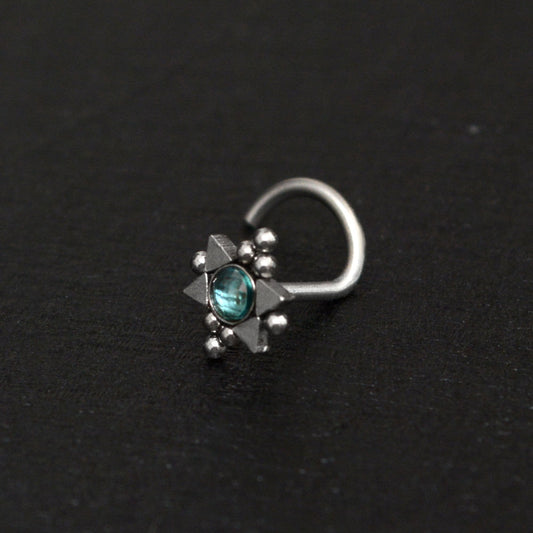 CZ Nose Stud Ring Surgical Steel - TitaniumFashion