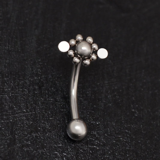 Surgical Steel Curved Barbell Piercing - TitaniumFashion