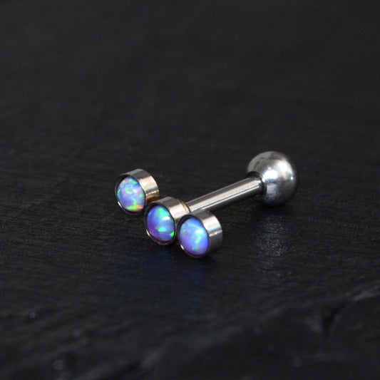 Titanium Cartilage Stud Earring Opal - TitaniumFashion