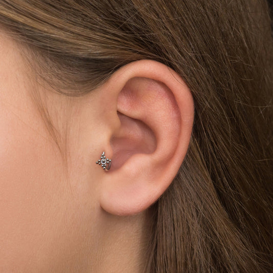 Cartilage Earring Hoop Surgical Steel - TitaniumFashion