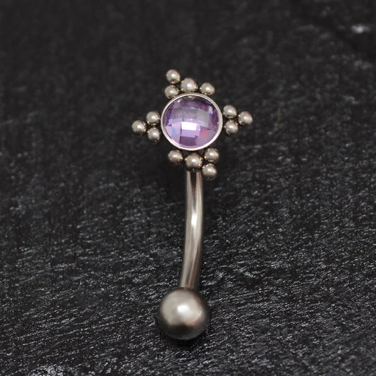 CZ Eyebrow Jewelry Surgical Steel - TitaniumFashion