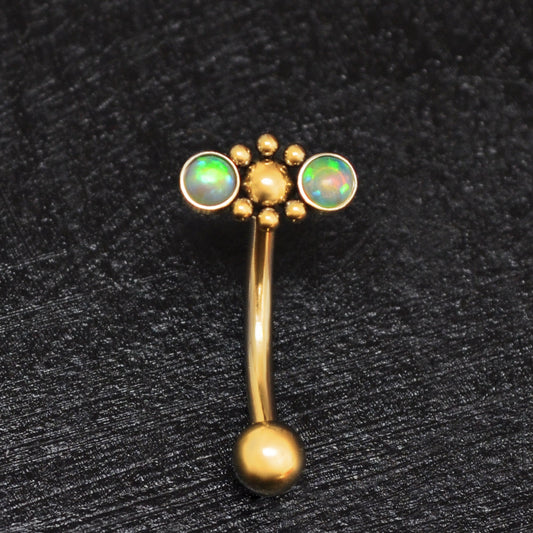 Surgical Steel Rook Earring Opal - TitaniumFashion