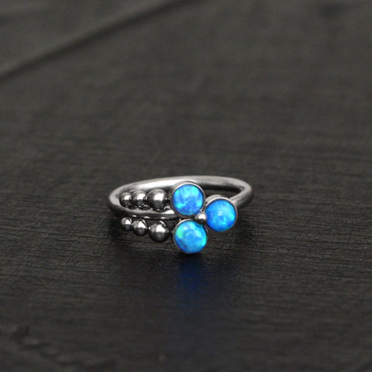 Titanium Nose Hoop Opal - TitaniumFashion