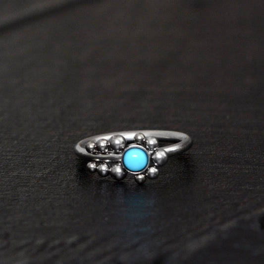 Turquoise Nose Ring Titanium Implant Grade - TitaniumFashion