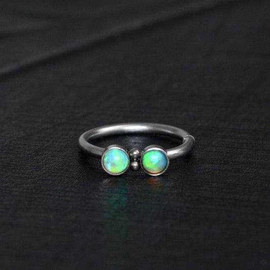 Titanium Nose Hoop Opal - TitaniumFashion