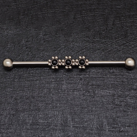 Surgical Steel Industrial Barbell 14g - TitaniumFashion