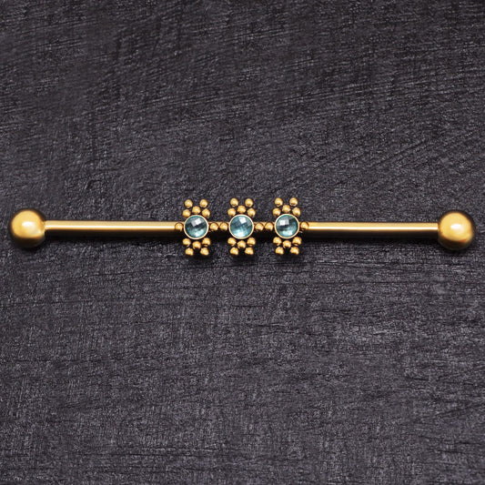 Surgical Steel Industrial Barbell 14g - TitaniumFashion