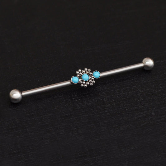 Turquoise Industrial Piercing Jewelry Titanium - TitaniumFashion