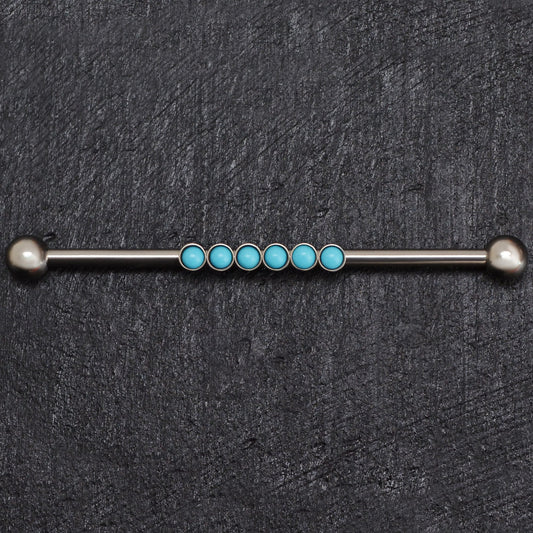 Turquoise Industrial Piercing Jewelry Titanium - TitaniumFashion