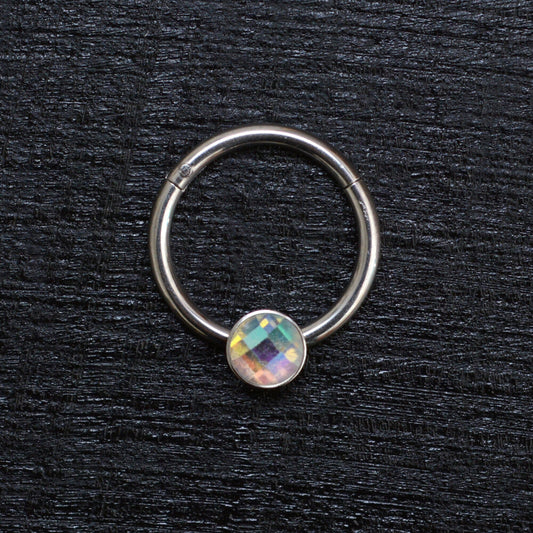 Surgical Steel Septum Ring Clicker Earring - TitaniumFashion