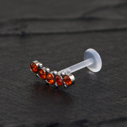 CZ Cartilage Curved Earring Bioflex - TitaniumFashion