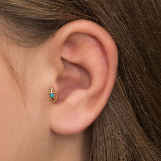 Opal Rook Earring Surgical Steel - TitaniumFashion
