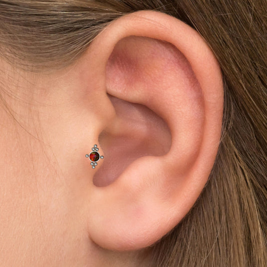 Opal Tragus Stud Titanium - TitaniumFashion
