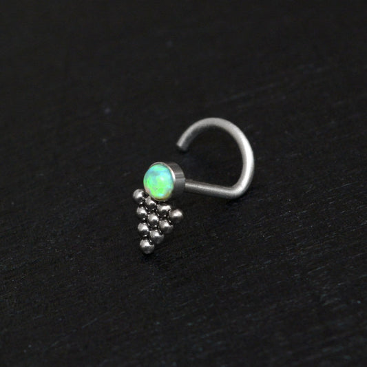 Opal Nose Bone Stud Surgical Steel - TitaniumFashion