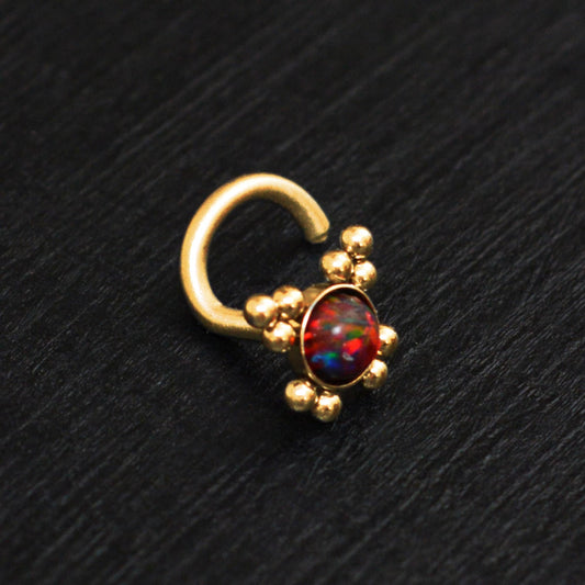 Opal Nose Stud Ring Surgical Steel - TitaniumFashion