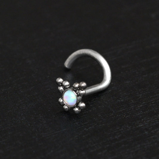 Opal Nose Stud Titanium - TitaniumFashion