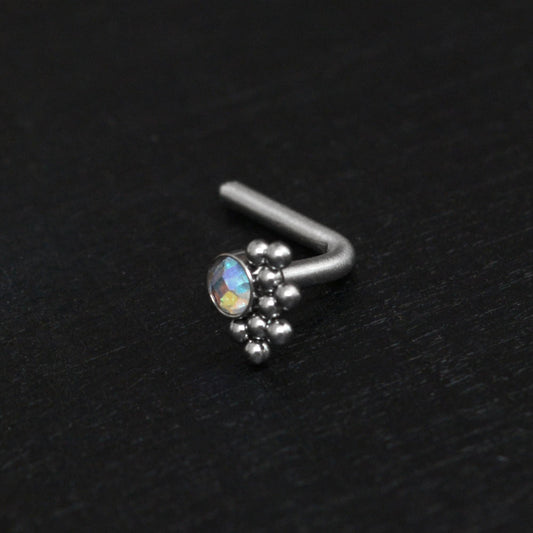 Titanium Nose Screw Stud CZ - TitaniumFashion