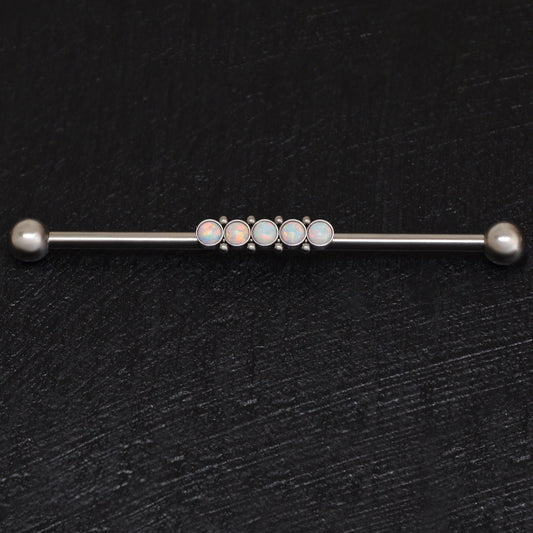 Opal Industrial Piercing Jewelry Surgical Steel - TitaniumFashion