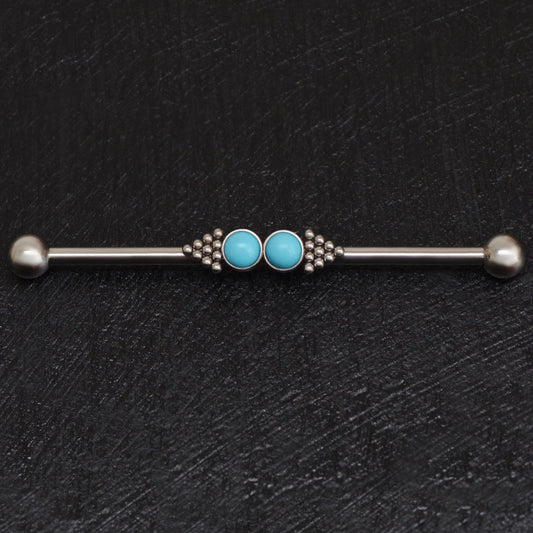 Turquoise Industrial Piercing Jewelry Titanium - TitaniumFashion