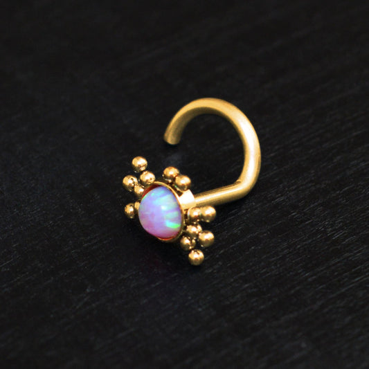 Opal Nose Bone Stud Surgical Steel - TitaniumFashion