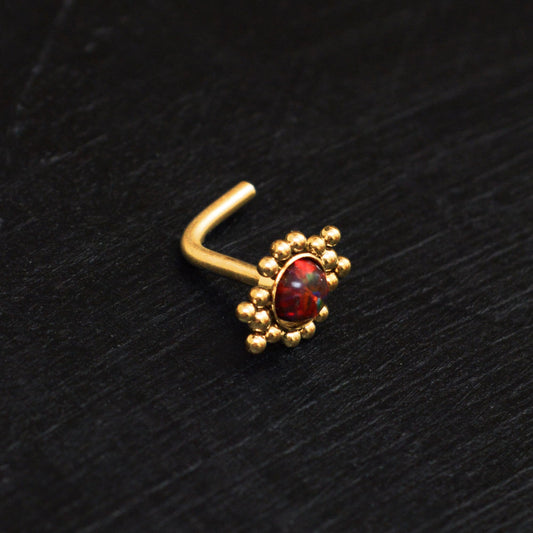 Opal Nose Bone Stud Surgical Steel - TitaniumFashion