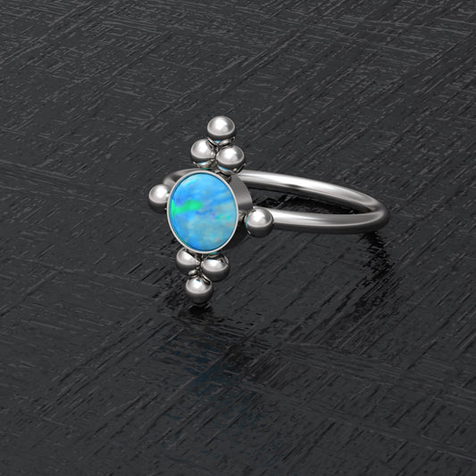 Opal Nose Ring Surgical Steel - TitaniumFashion