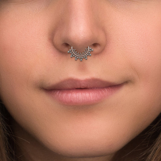 Surgical Steel Septum Ring - TitaniumFashion