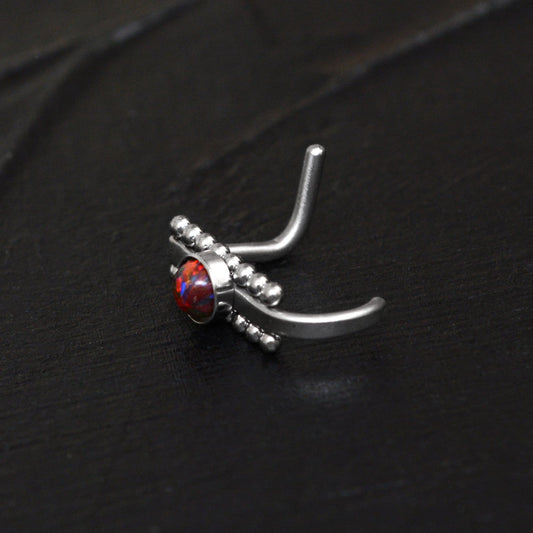 Nose Ring Stud Opal - TitaniumFashion