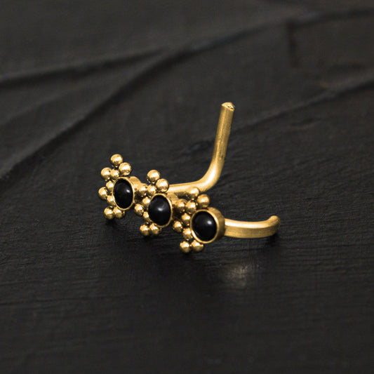 Surgical Steel Nose Hoop With Stud - TitaniumFashion