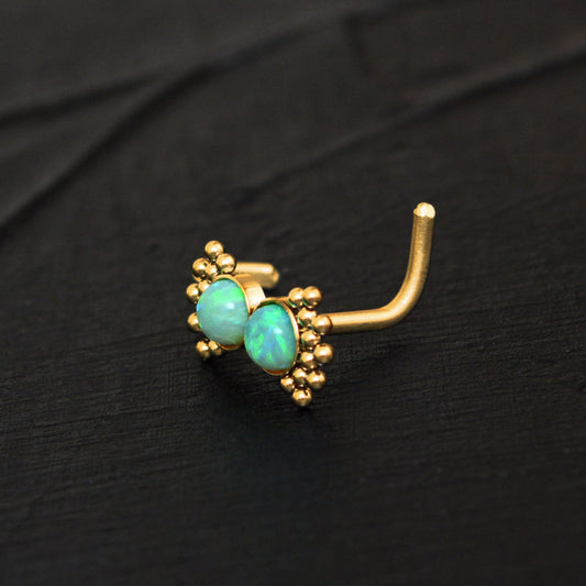 Nose Hoop With Stud Surgical Steel - TitaniumFashion