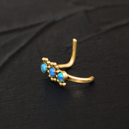 Opal Nose Stud Ring Surgical Steel - TitaniumFashion