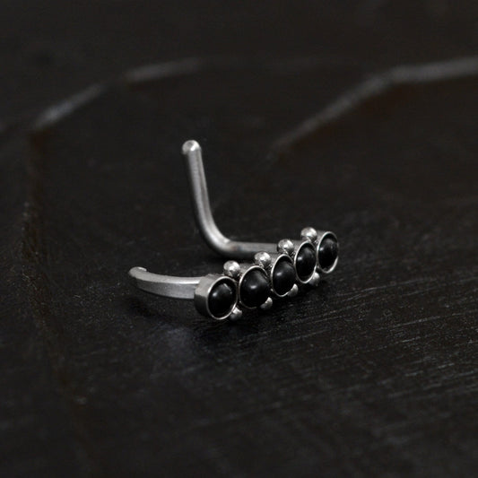 Surgical Steel Nose Hoop With Stud - TitaniumFashion