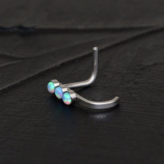 Titanium Nose Hoop With Stud - TitaniumFashion