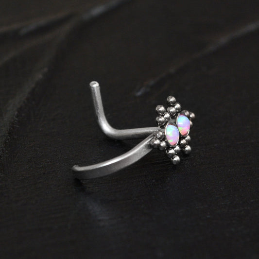 Titanium Nose Hoop With Stud - TitaniumFashion