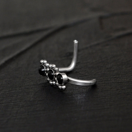 Titanium Nose Hoop With Stud - TitaniumFashion