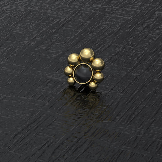 Surgical Steel Dermal Top Onyx - TitaniumFashion