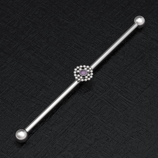 Surgical Steel Industrial Barbell 14g - TitaniumFashion