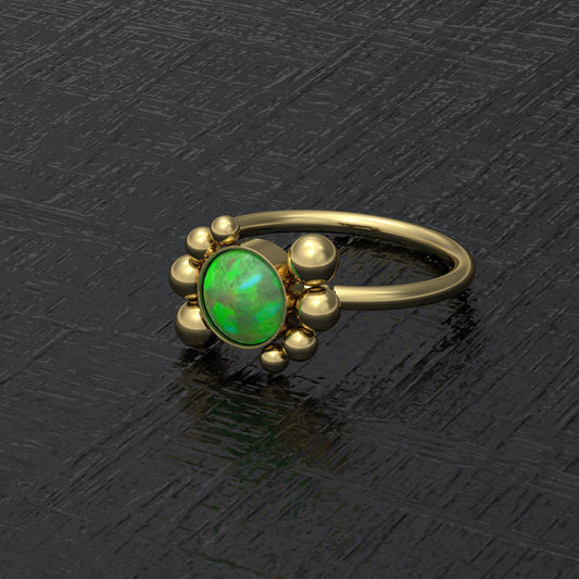 Surgical Steel Nose Ring Hoop Opal - TitaniumFashion