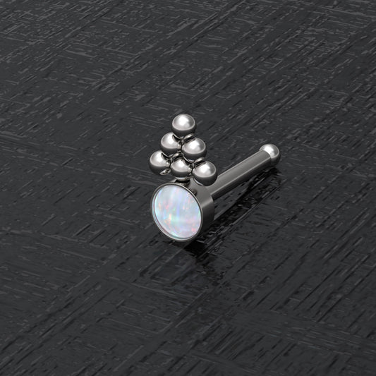 Opal Nose Stud Screw - TitaniumFashion