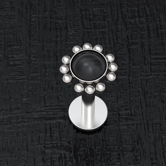 Onyx Forward Helix Earring Surgical Steel - TitaniumFashion