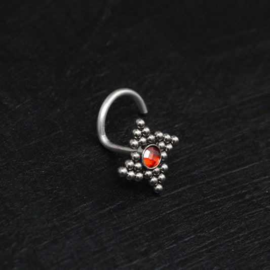 CZ Nose Stud Screw - TitaniumFashion