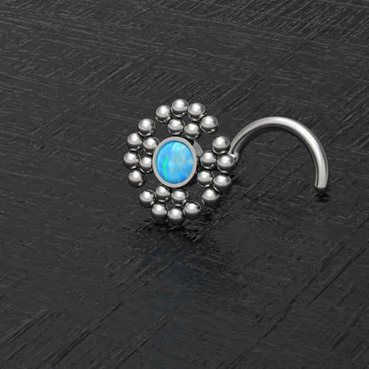 Opal Nose Stud Ring Titanium - TitaniumFashion