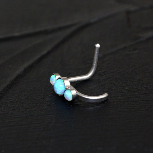 Nose Ring Stud Opal - TitaniumFashion