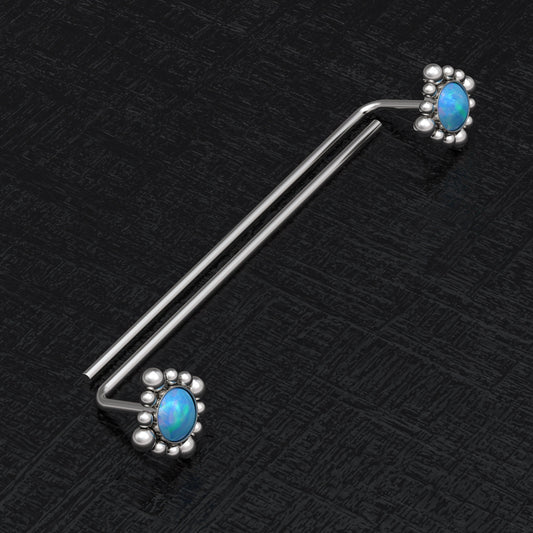 Stem Earrings Opal - TitaniumFashion
