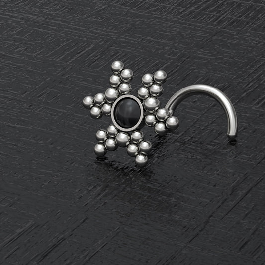 Titanium Nose Screw Stud Onyx - TitaniumFashion