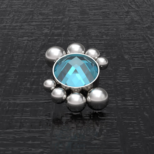 Surgical Steel Dermal Jewelry CZ - TitaniumFashion