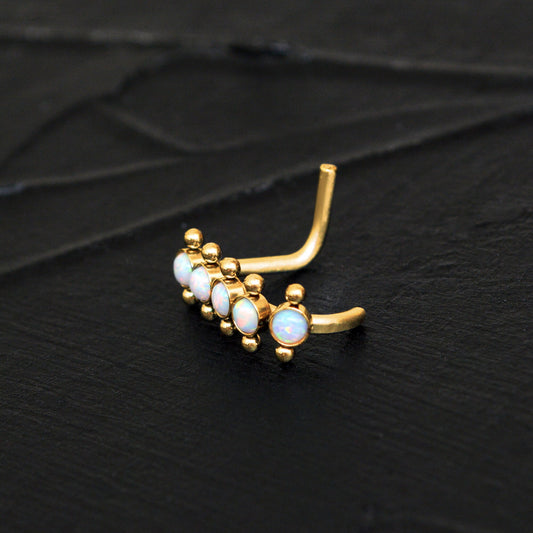 Nose Ring Stud Opal - TitaniumFashion