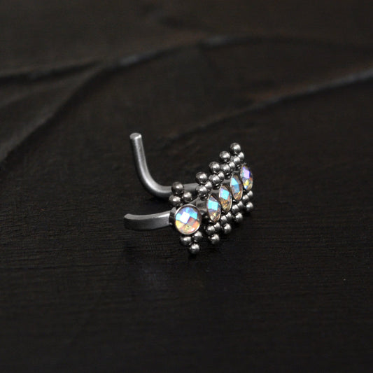 Titanium Nose Ring Stud CZ - TitaniumFashion