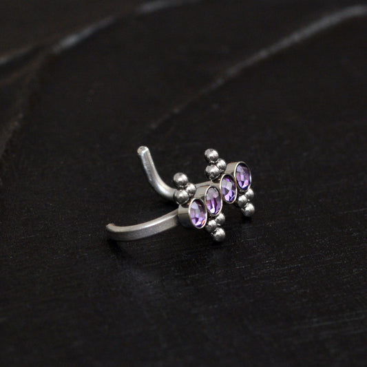 Titanium Nose Ring Stud CZ - TitaniumFashion